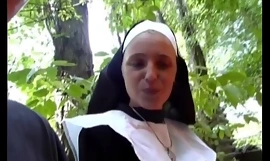 Foolish german nun likes horseshit