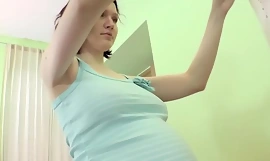 Pregnant Anastasia Plays thither Her Nude Body!