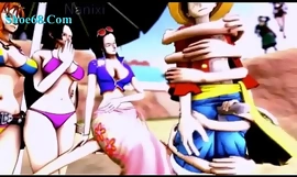 Luffy vs Nami together with Robin 3D