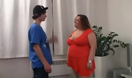 BBW picks up an young lady's man
