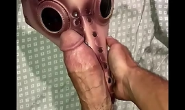 Rubbing my cock on a plague doctor mask