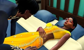 Intialainen uninen veli meni sisarensa's huoneeseen ja makasi sängyssä hänen vieressään kykenemätön pidättäytymään kiipeilemästä hänen ja tarjontaansa hänen suullinen seksi - intialainen seksi