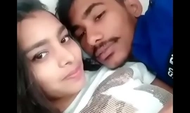 Hot Indian Lovers Giving a kiss Unendingly variant less Boob press