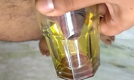 Desi Transeual Peeing in Glass Indian Shemale