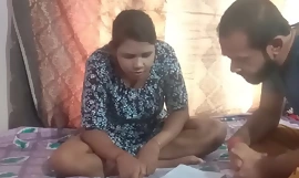 Indian Home tutor fucking blue teen pupil at home, treasure with seeming audio