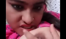 cute north indian girl squessing her boobs, nipples and showing pussy clamber up leaked with hindi sex approach devote