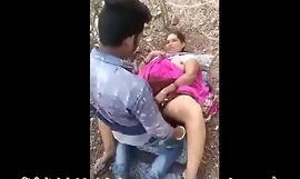 Friends, together, the sister  of the village was fiercely fucked in the forest.