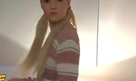 Fake Hostel Blonde sub teen takes huge dark-skinned cock and massive facial