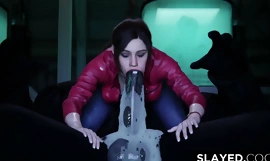 Claire Redfield Swallows A Huge Cock