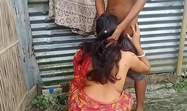 Bengali Bhabi Roger With A Red Clower  Saree with Husband (Official video At the end of one's tether Localsex31)