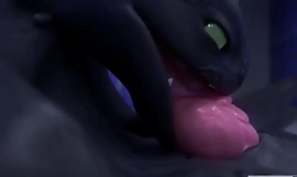 BIG Swart DRAGON DRINKS HIS THICK CUM AND SPILLS IT EVERYWHERE [TOOTHLESS]