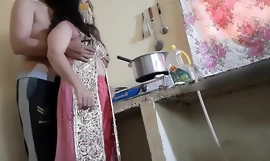 Indian in the works in kitchen and fucked at the end of one's tether stepbrother, clear hindi audio