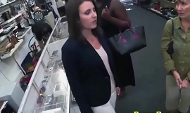 Cheeky shop employer bangs customer's muff