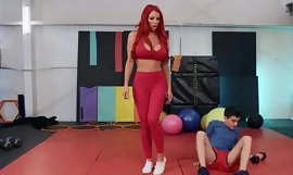 Prexy haymaker stepmom riding short guys cock in an obstacle gym