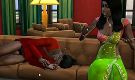 印度继妹发现她哥哥在客厅附近的沙发上裸睡，这让他非常兴奋并操了他 - 德西青少年性行为