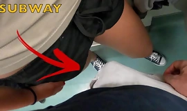Grinding Dick in her Pussy Over Clothes in Subway Train and she Enjoyed