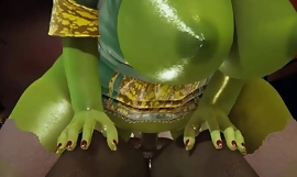 Shrek - księżniczka Fiona zalana przez orka - porno 3D