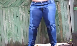 Blue-eyed showers and farting in public outdoors amateur fetish compilation from chic bbw with big booty and hairy pussy