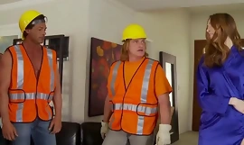 Whiteghetto horny housewife gangbanged by construction workers