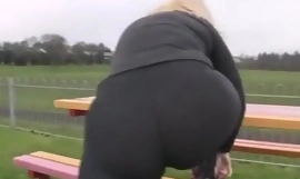 Mature milf trek nearly go to the bad of big ass leggings nearly woodland