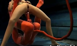 Busty 3d cartoon redhead babe fucked hard by satan