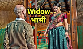 Der Freund des Schwagers erwischt die vollbusige indische Schlampe und Witwe Bhabhi beim Sex und drängt sie zum Ficken (Hindi-Audio)