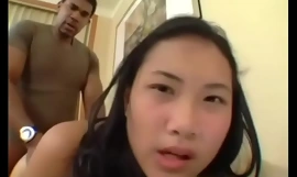 Young Thai girl Nat gets pumped transparent be required of African semen