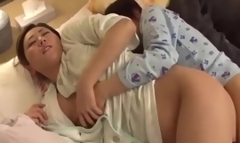 Japanese Mom And Son hot fuck at home in ban when dad sleeping
