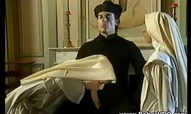 Nuns leman with priest with the addition of fisting